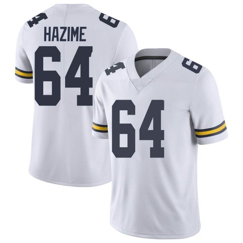 Mahdi Hazime Michigan Wolverines Men's NCAA #64 White Limited Brand Jordan College Stitched Football Jersey UZJ7154SD